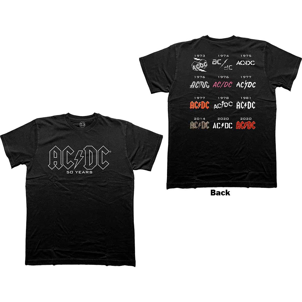 AC/DC tričko Logo History Čierna M
