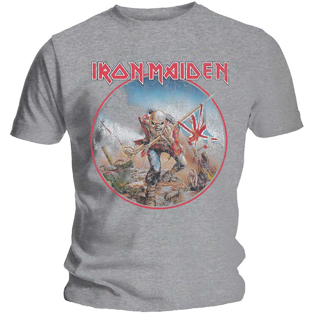 Iron Maiden tričko Trooper Vintage Circle Šedá M