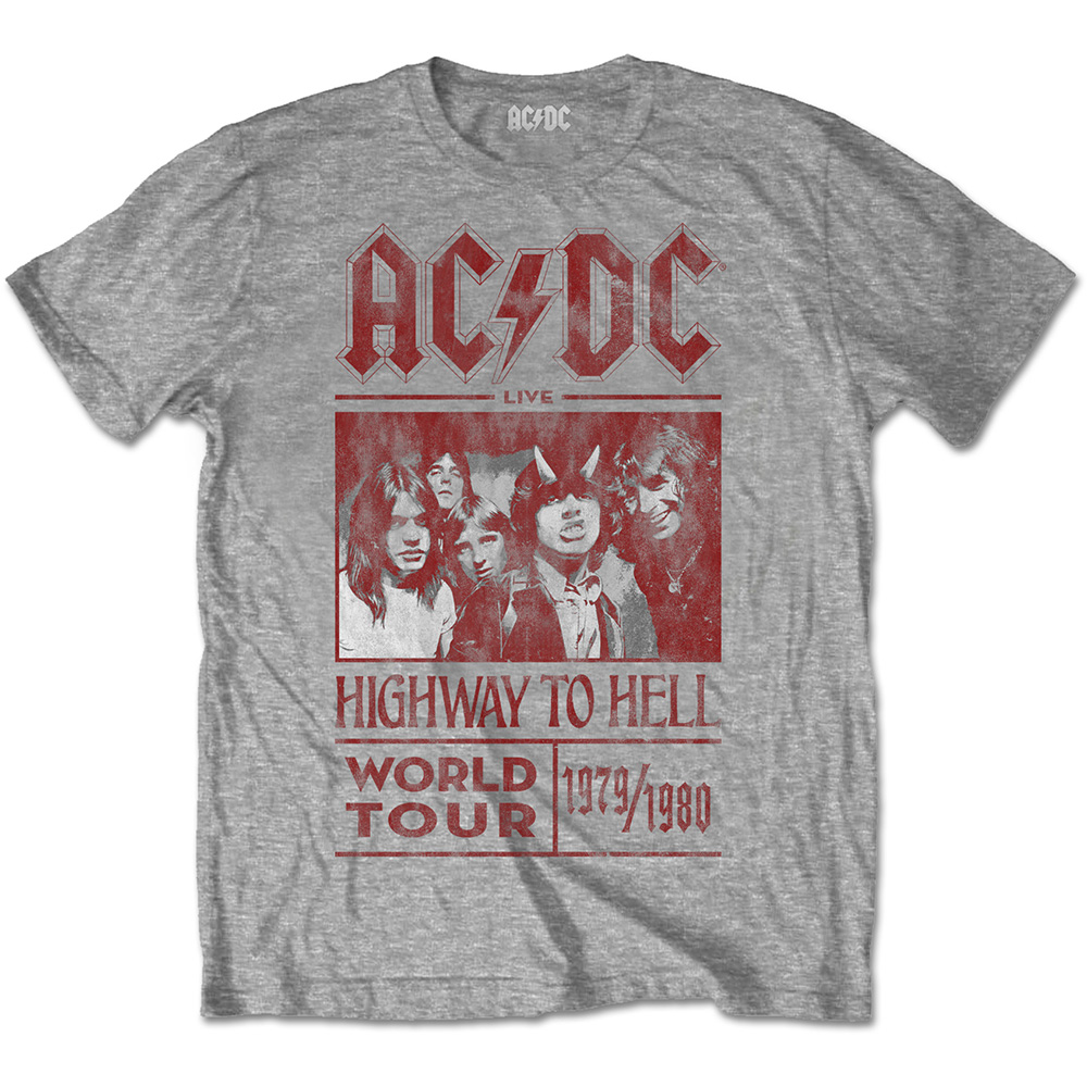 AC/DC tričko Highway to Hell World Tour 1979/1980 Šedá S