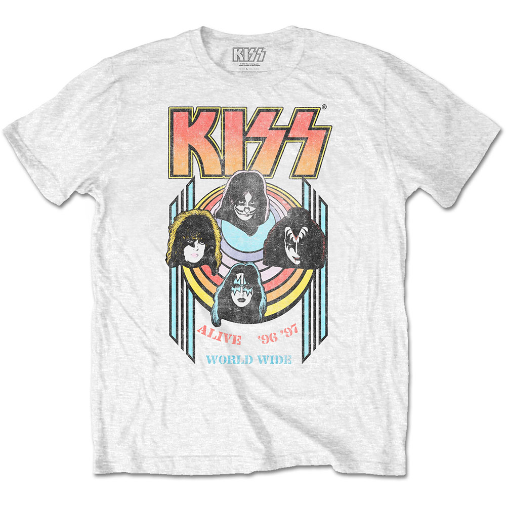 Kiss tričko World Wide Biela L