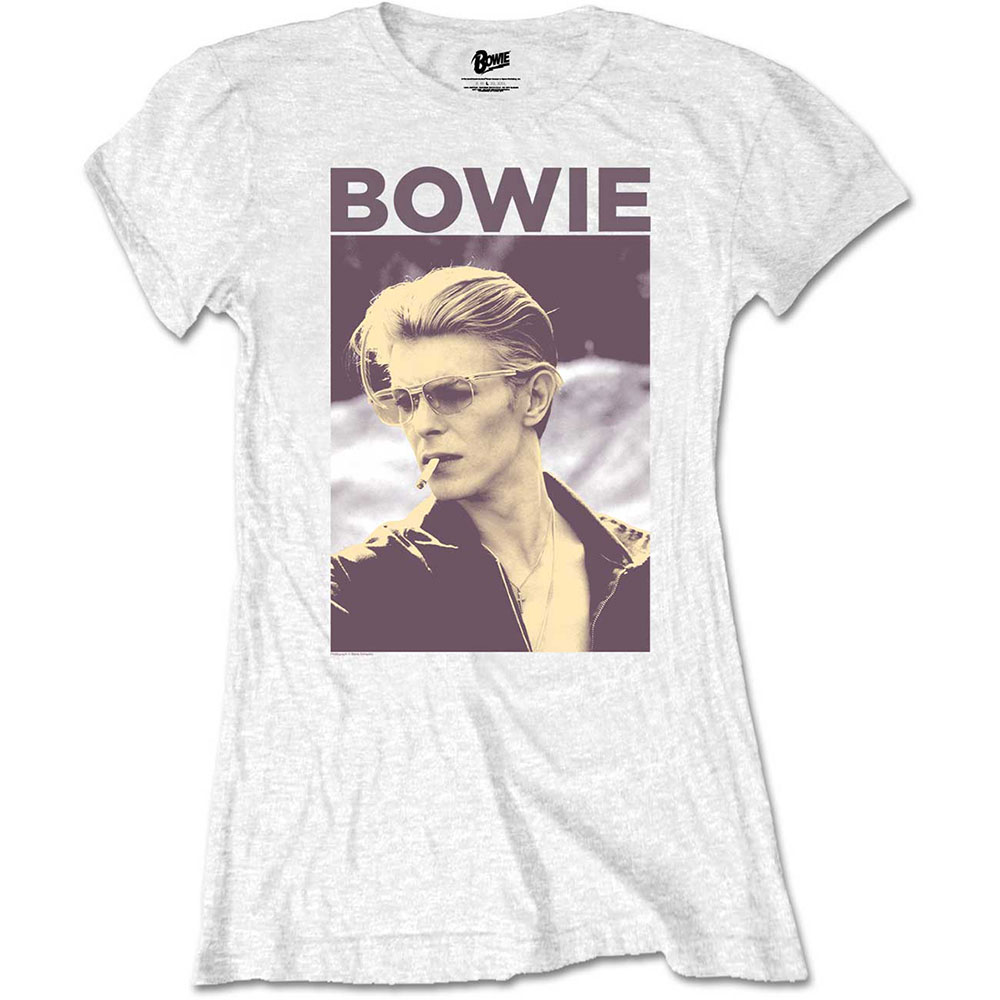 David Bowie tričko Smoking Biela S