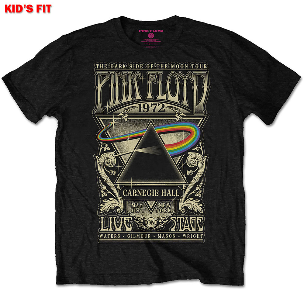 Pink Floyd tričko Carnegie Hall Poster Čierna 5-6 rokov