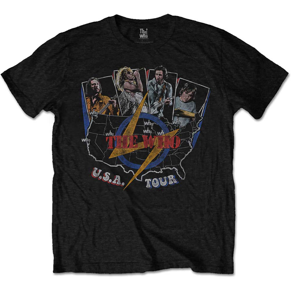 The Who tričko USA Tour Vintage Čierna XL