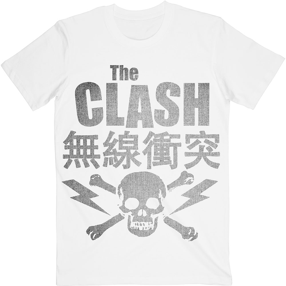 The Clash tričko Skull & Crossbones Biela XXL