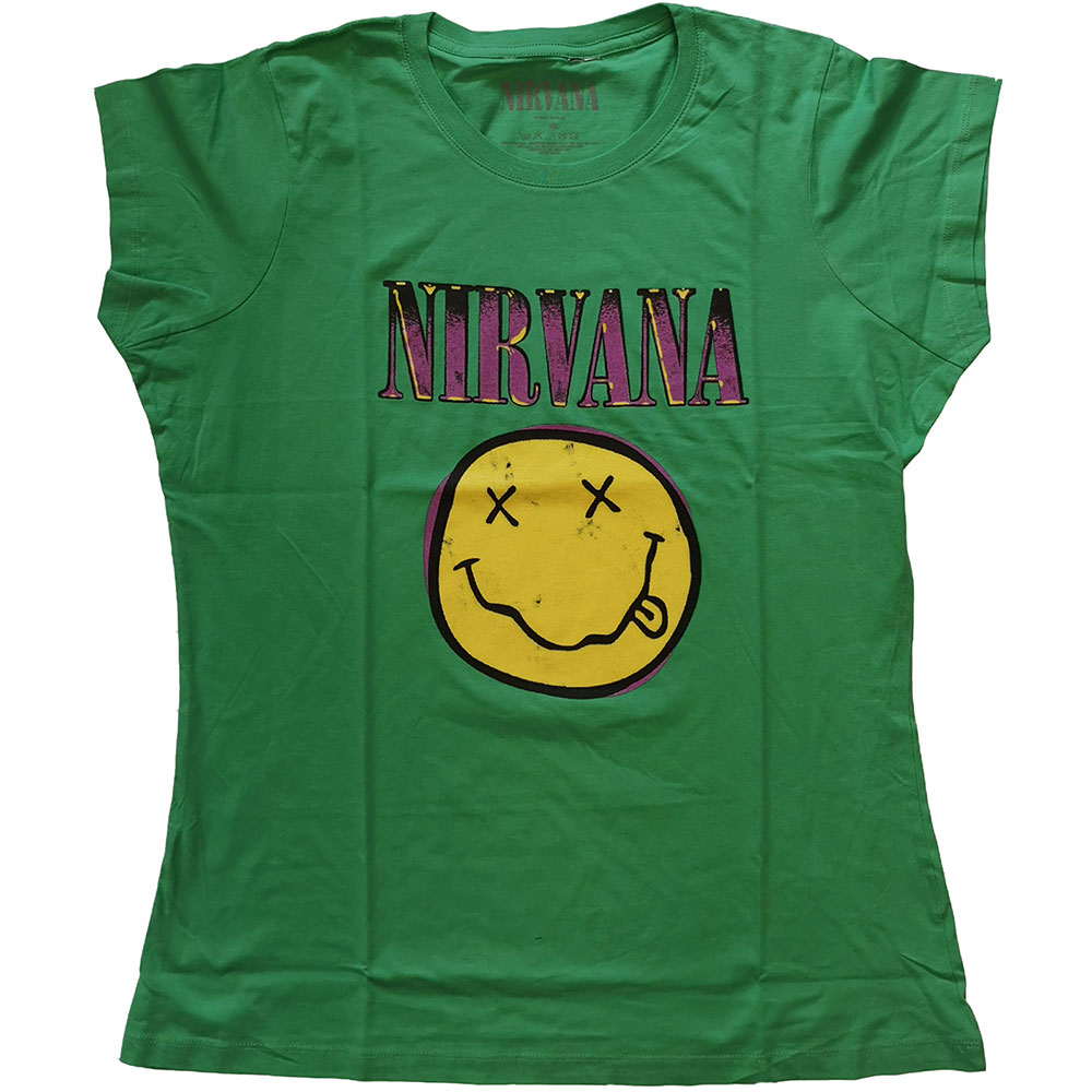 Nirvana tričko Xerox Smiley Pink Zelená M
