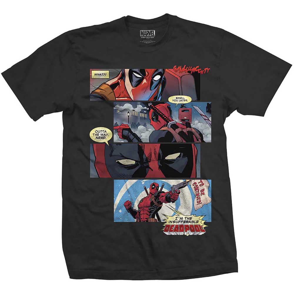 Marvel tričko Deadpool Strips Čierna S