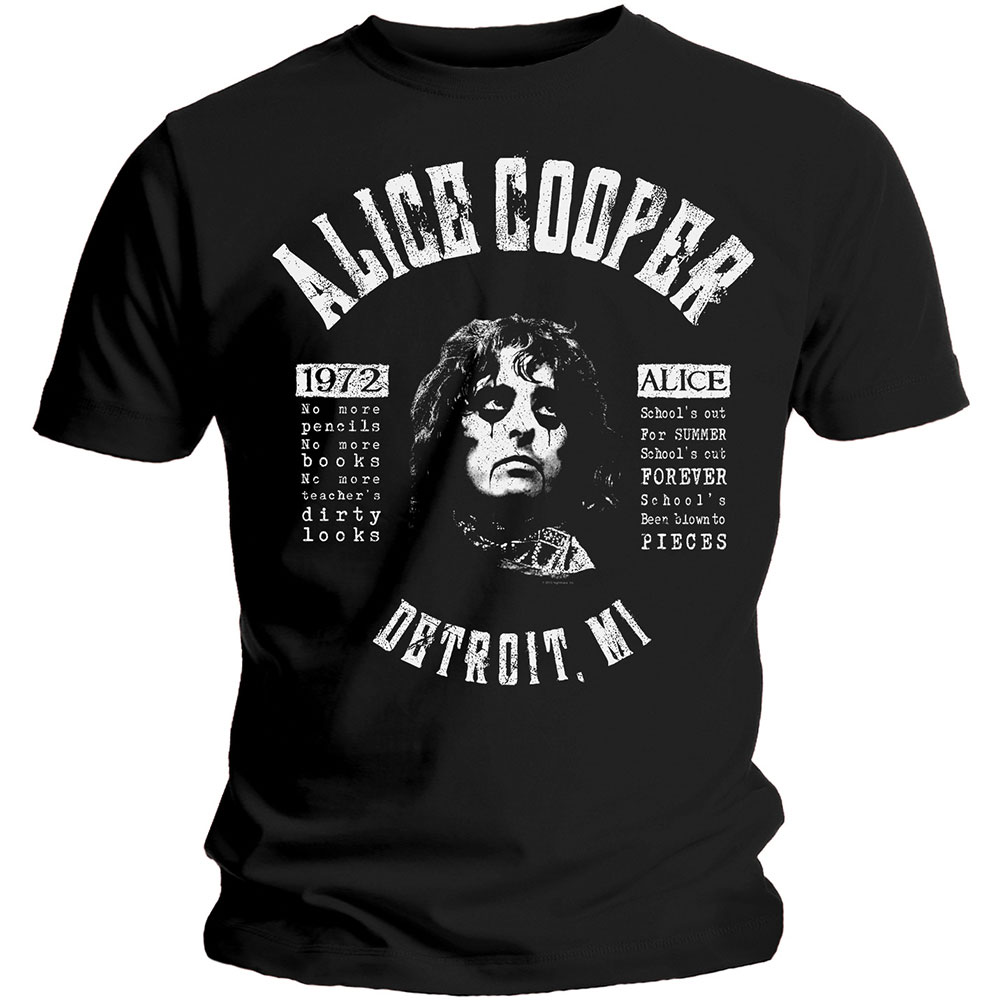 Alice Cooper tričko School\'s Out Lyrics Čierna L