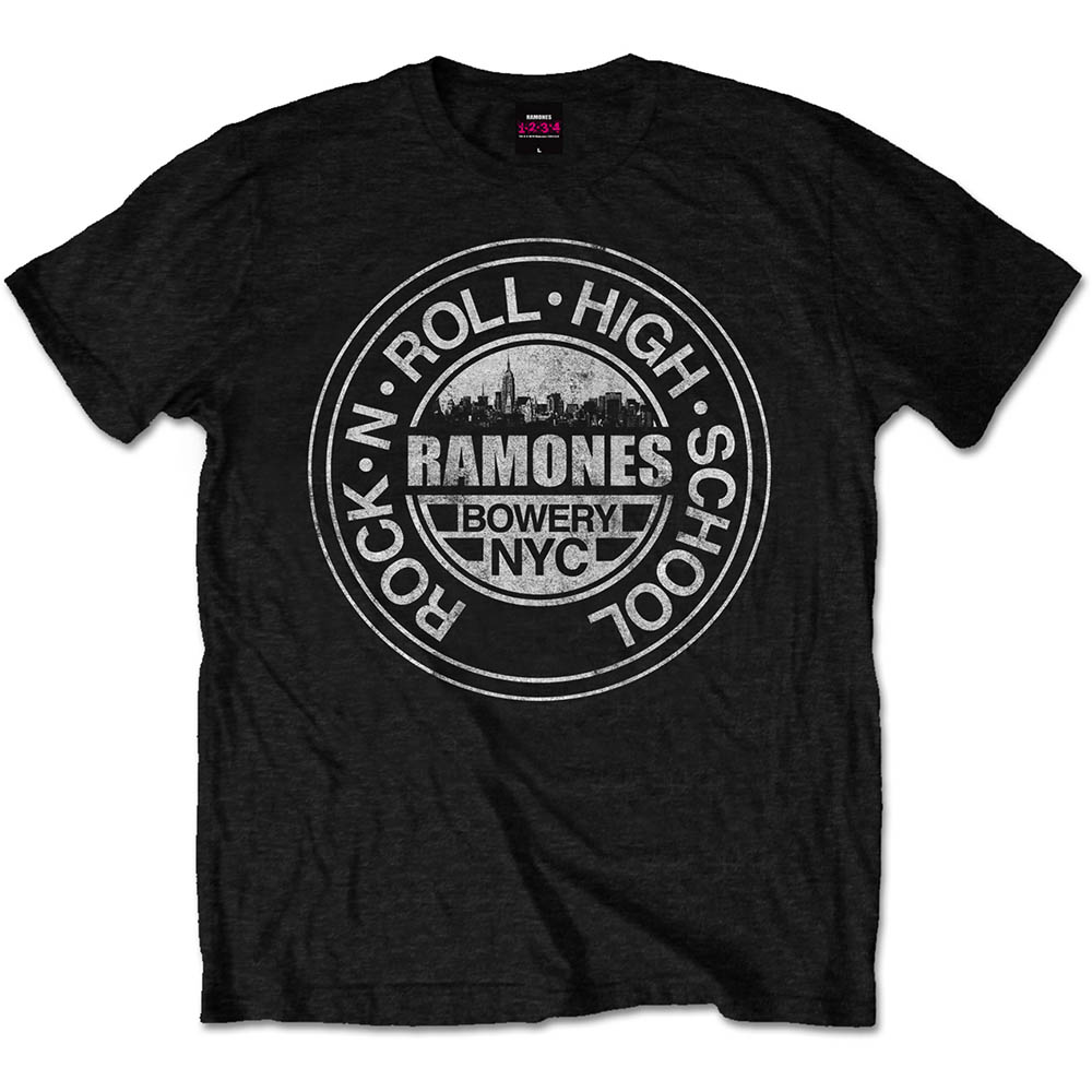 Ramones tričko Rock \'n Roll High School, Bowery, NYC Čierna XL