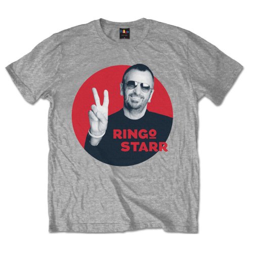 Ringo Starr tričko Peace Red Circle Šedá XXL
