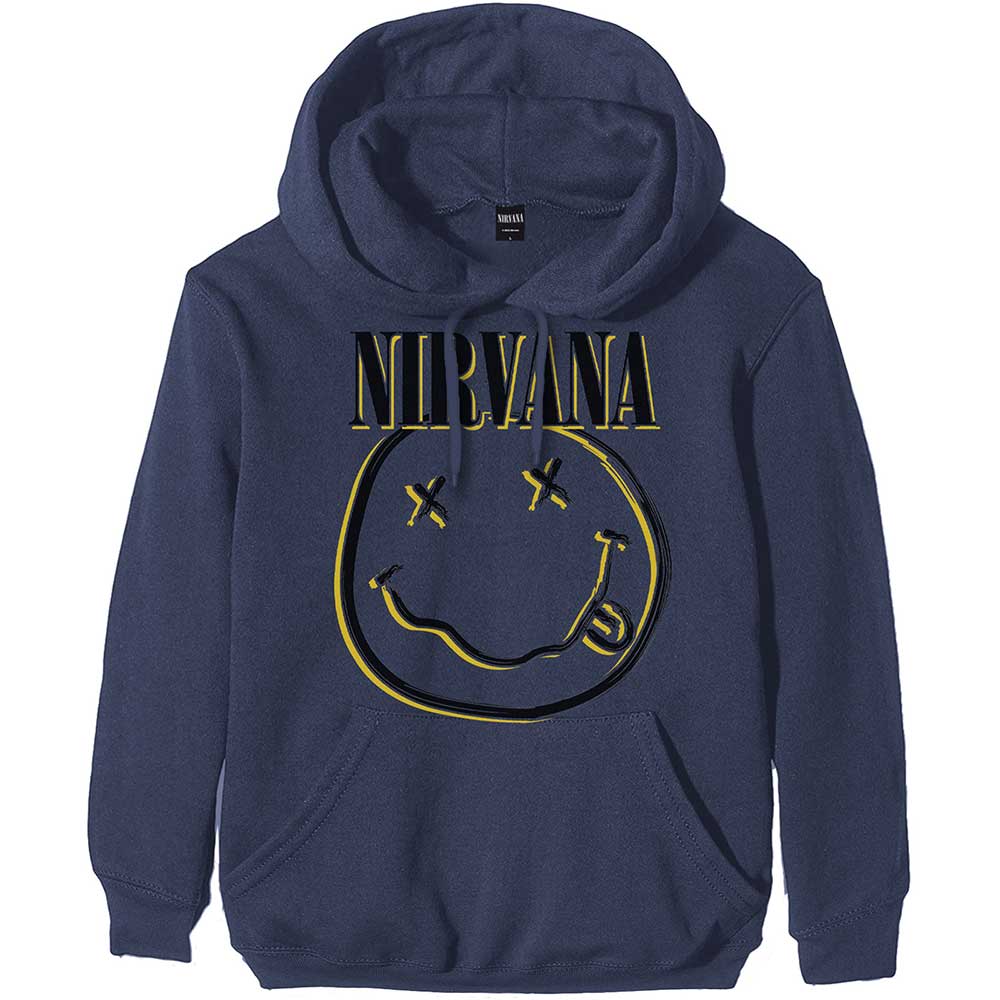 Nirvana mikina Inverse Smiley Modrá XL