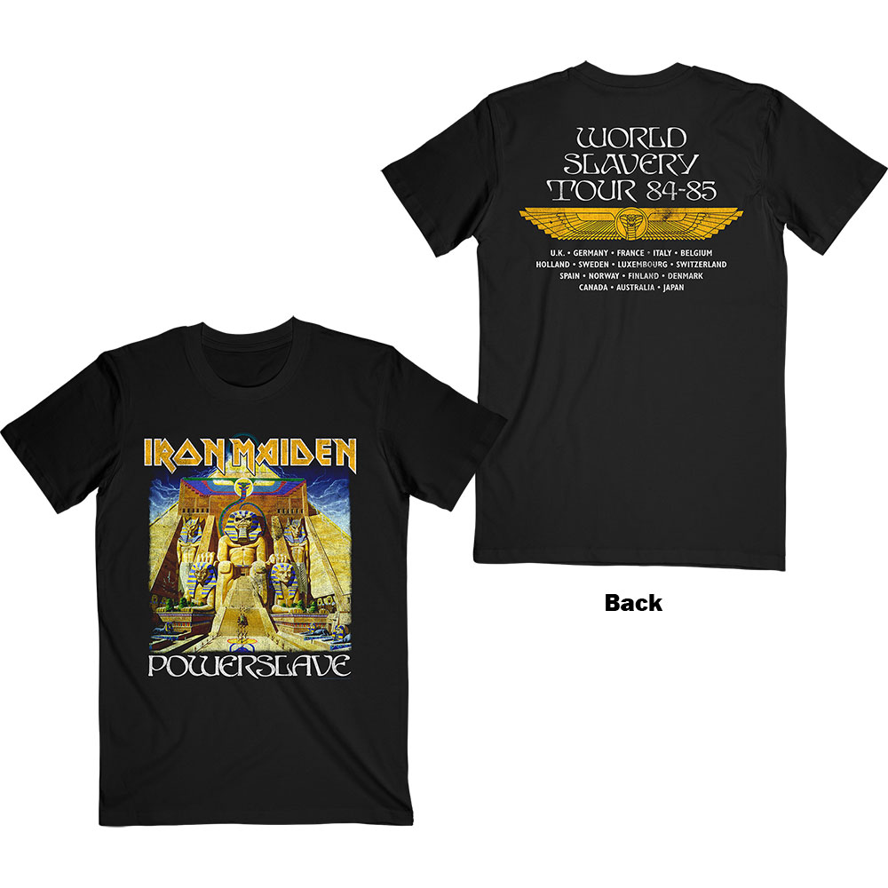 Iron Maiden tričko Powerslave World Slavery Tour Čierna XL