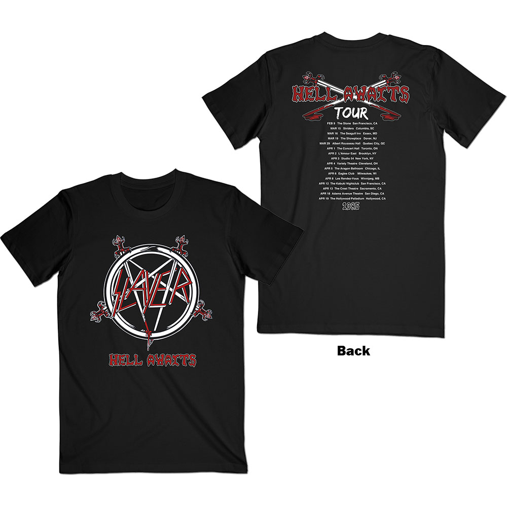 Slayer tričko Hell Awaits Tour Čierna S