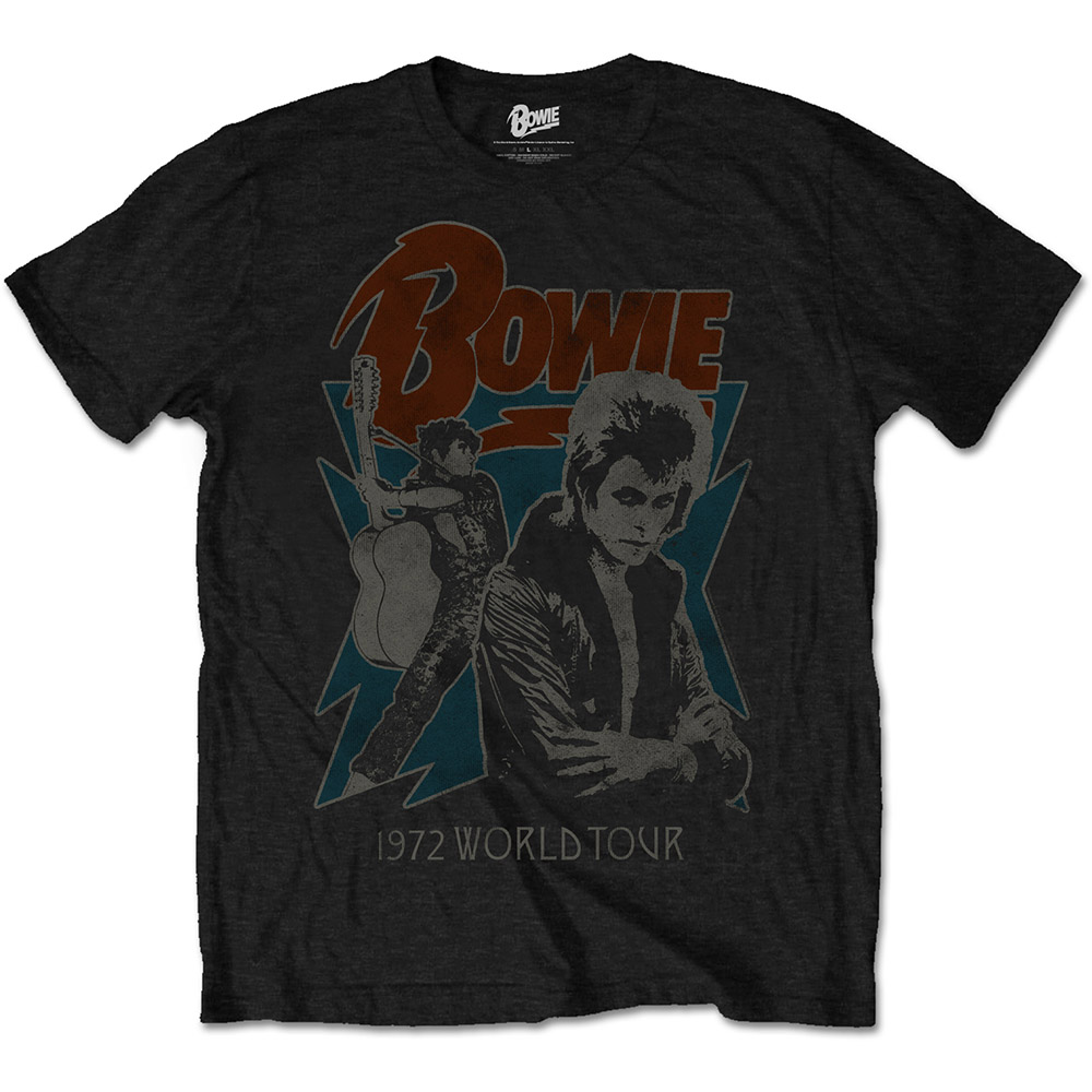 David Bowie tričko 1972 World Tour Čierna S