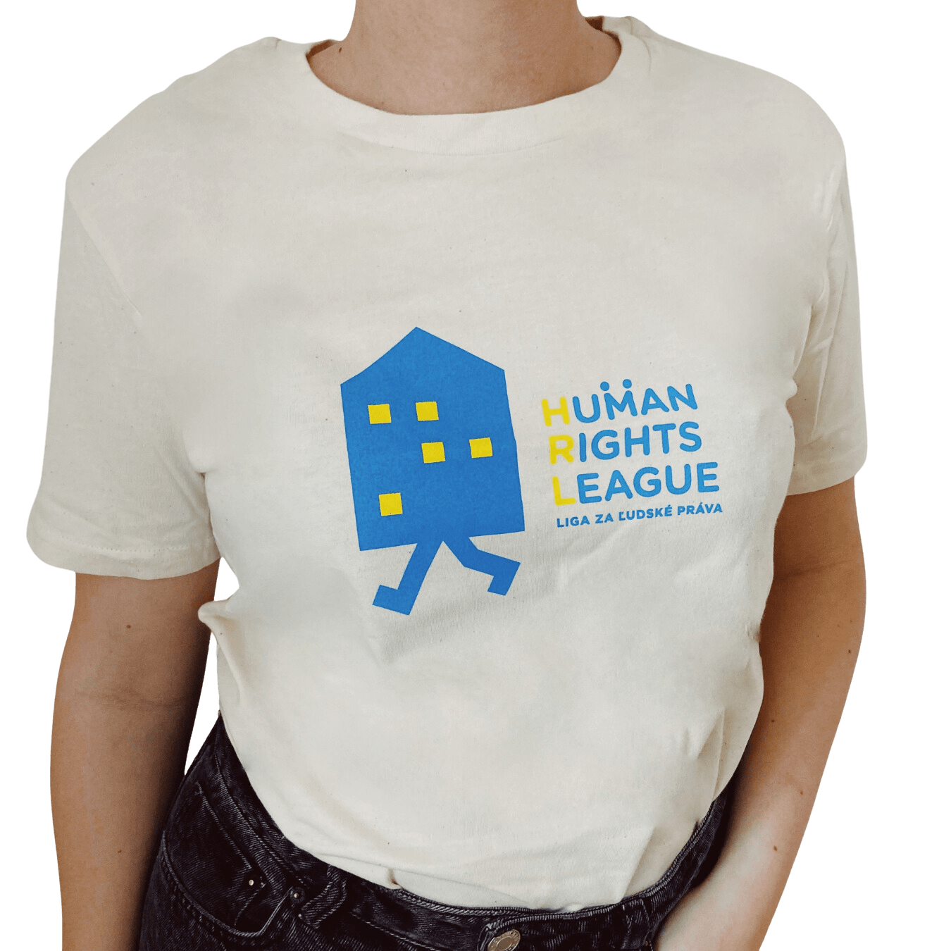 Liga za ľudské práva tričko Human Rights League Blue icon Biela M