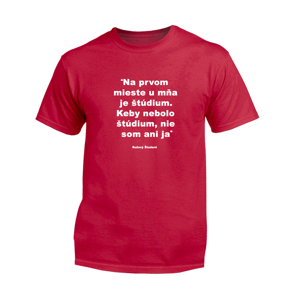 Myšlienky Politikov tričko Ružový študent Červená M