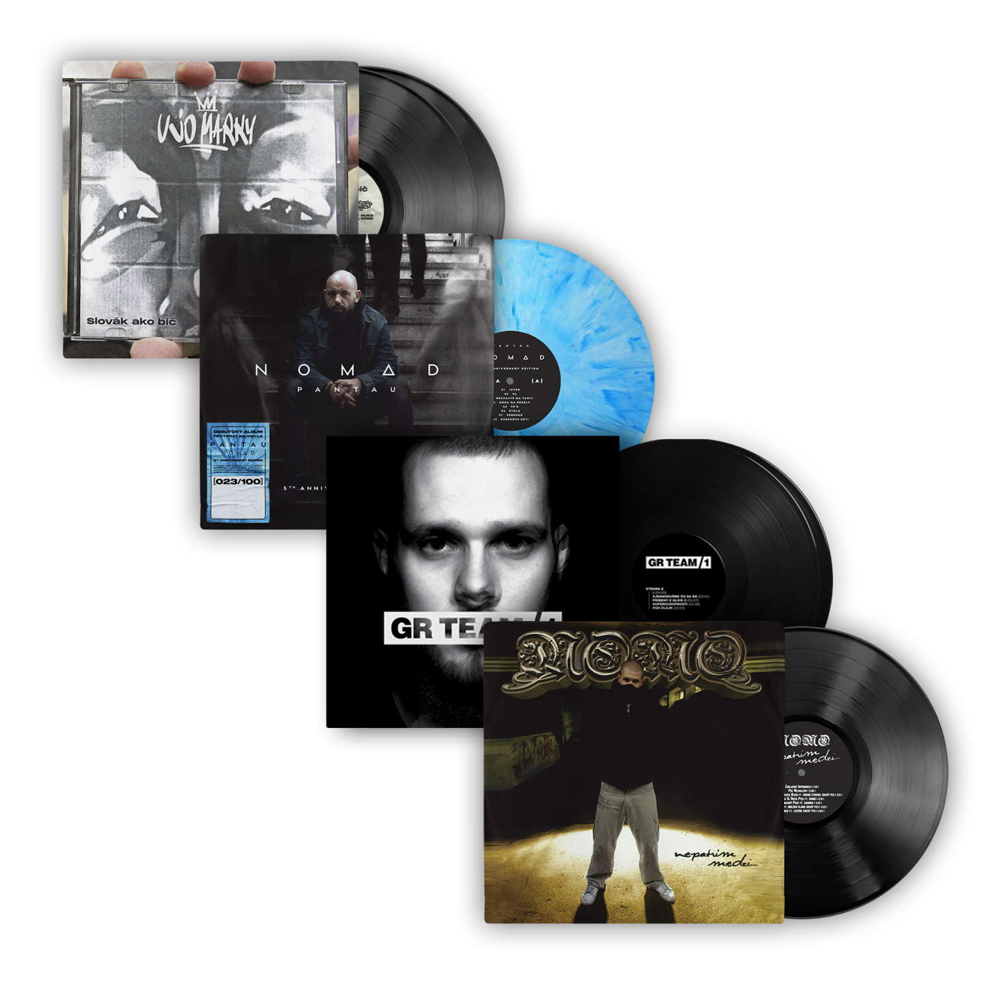 E-shop Hip Hop LP Pack: Nomad (5th Anniversary Edition) + Slovák Ako Bič + 1 (10th Anniversary Edition) + Nepatrím Medzi...