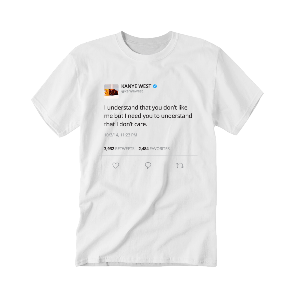Ruka Hore tričko Kanye tweet Biela 3XL