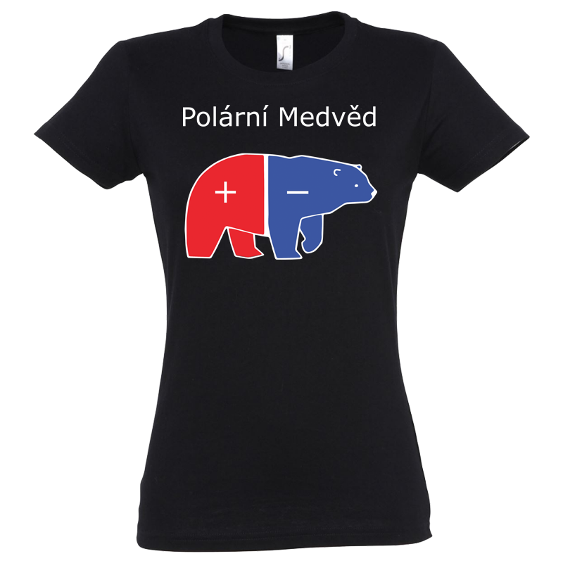 Vedecký Humor tričko Polární medvěd CZ Čierna M