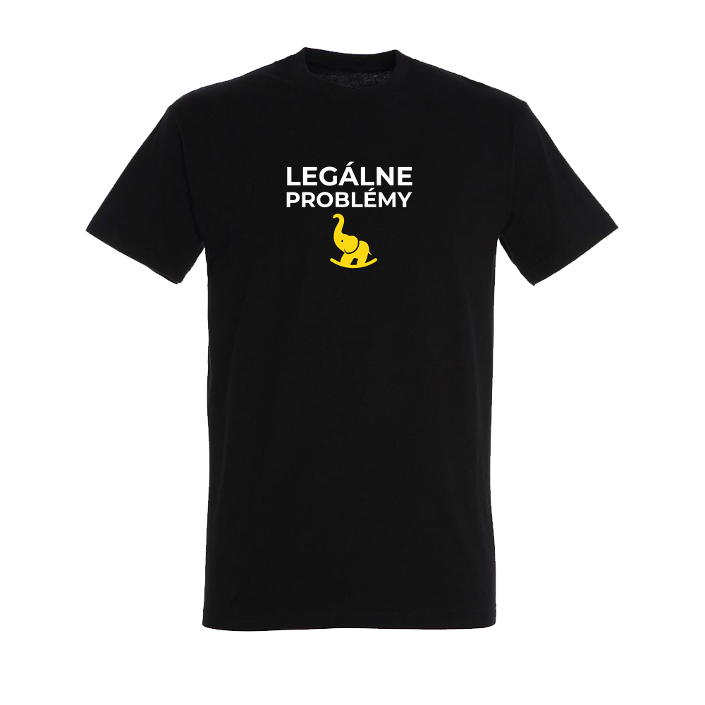 Žltý Sloník tričko Legálne Problémy Čierna XL